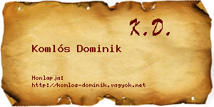 Komlós Dominik névjegykártya